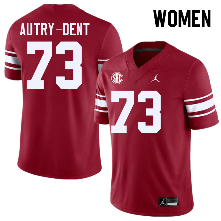 Women #73 Isaiah Autry-Dent Oklahoma Sooners 2024 SEC Conference College Football Jerseys-Throwback